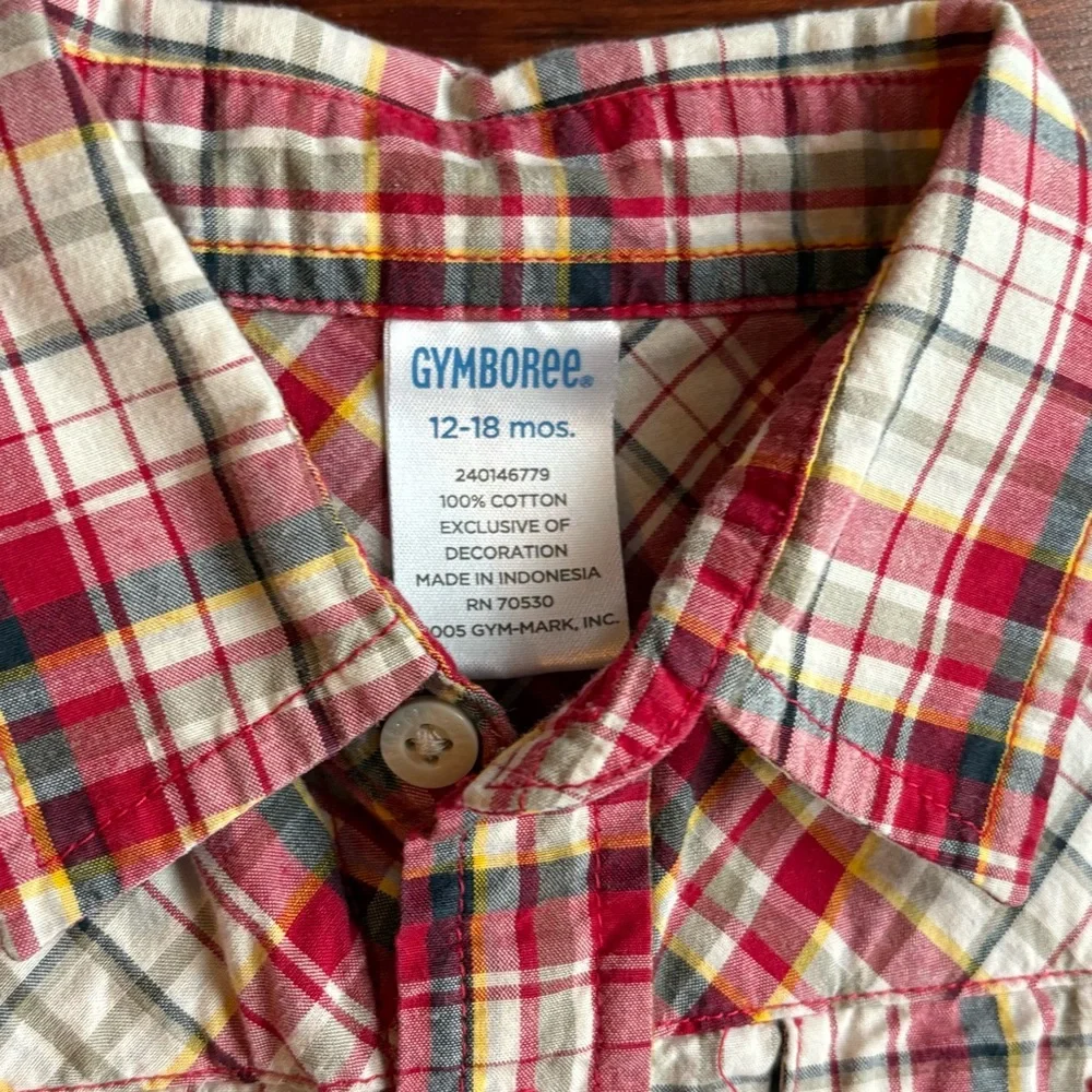 Gymboree Plaid Shirts Size 12-18 Month Baby Toddler Boys Button Up  Lot of 2